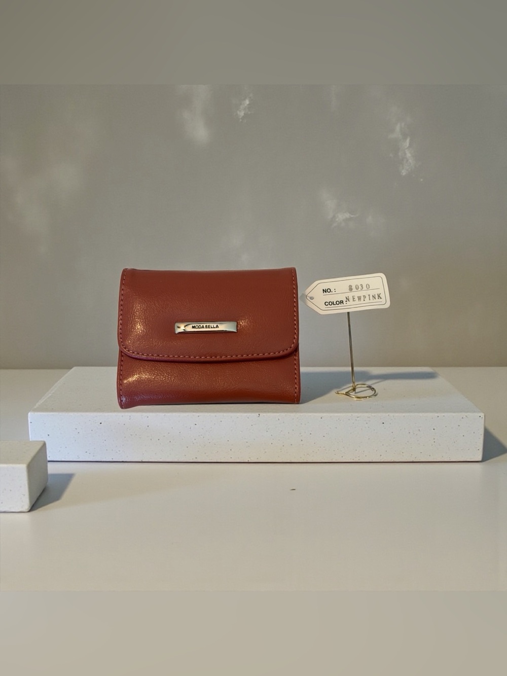 Moda Bella Compact Faux Leather Trifold Wallet,NWT
